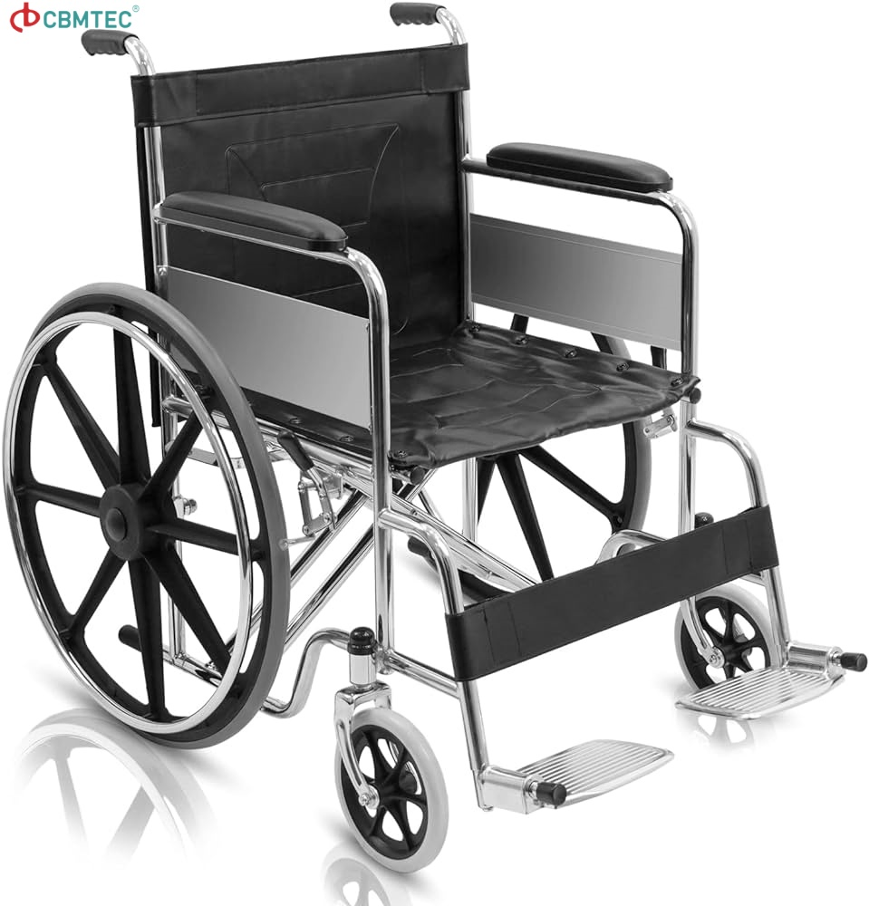 The Lightweight Folding All Terrain Travel Steel Manual Wheelchair for Elderly Person