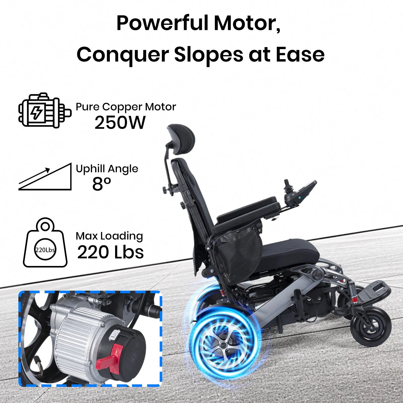 Factory Selling Customized Color Outdoor Travel Shooping Optional Accessories Automatic Power Wheelchair