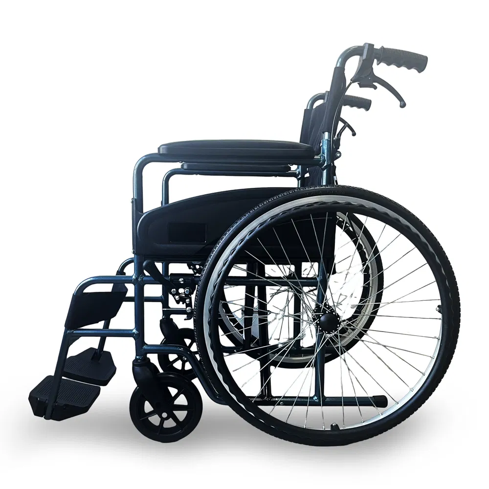 Ksm-203p High Comfortable Ultra Lightweight Compact Wheelchair Multi Function All Terrain Foldable Manual Wheelchair for Sale