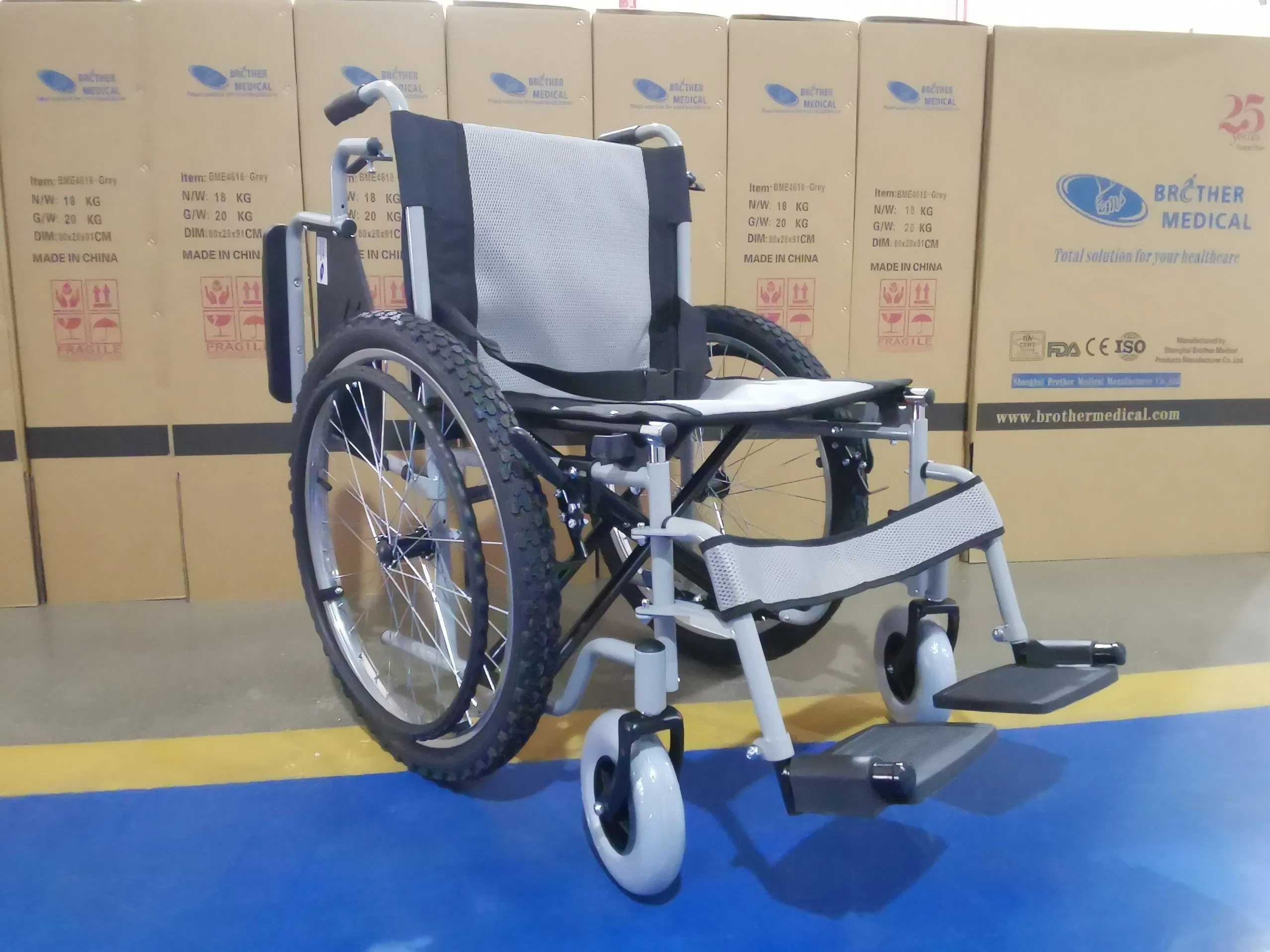 High Quality Folding All Terrain Manual Mobility Scooter Heavy Duty Wheelchair Bme4617tt