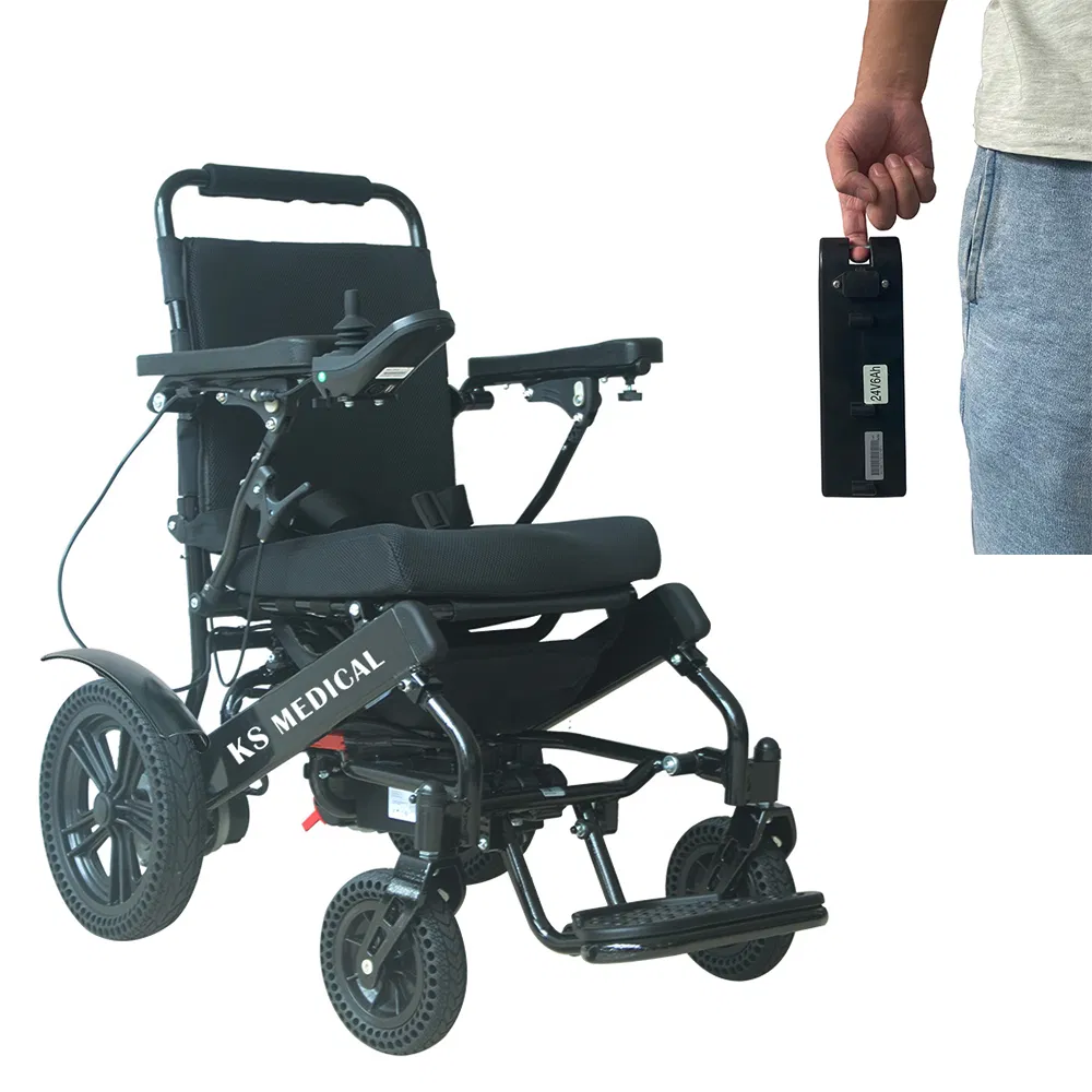 Ksm-601L Recling Electric Power Wheelchair with Tilt-in-Space Function, Portable Wheelchairs for Disabled Elderly People