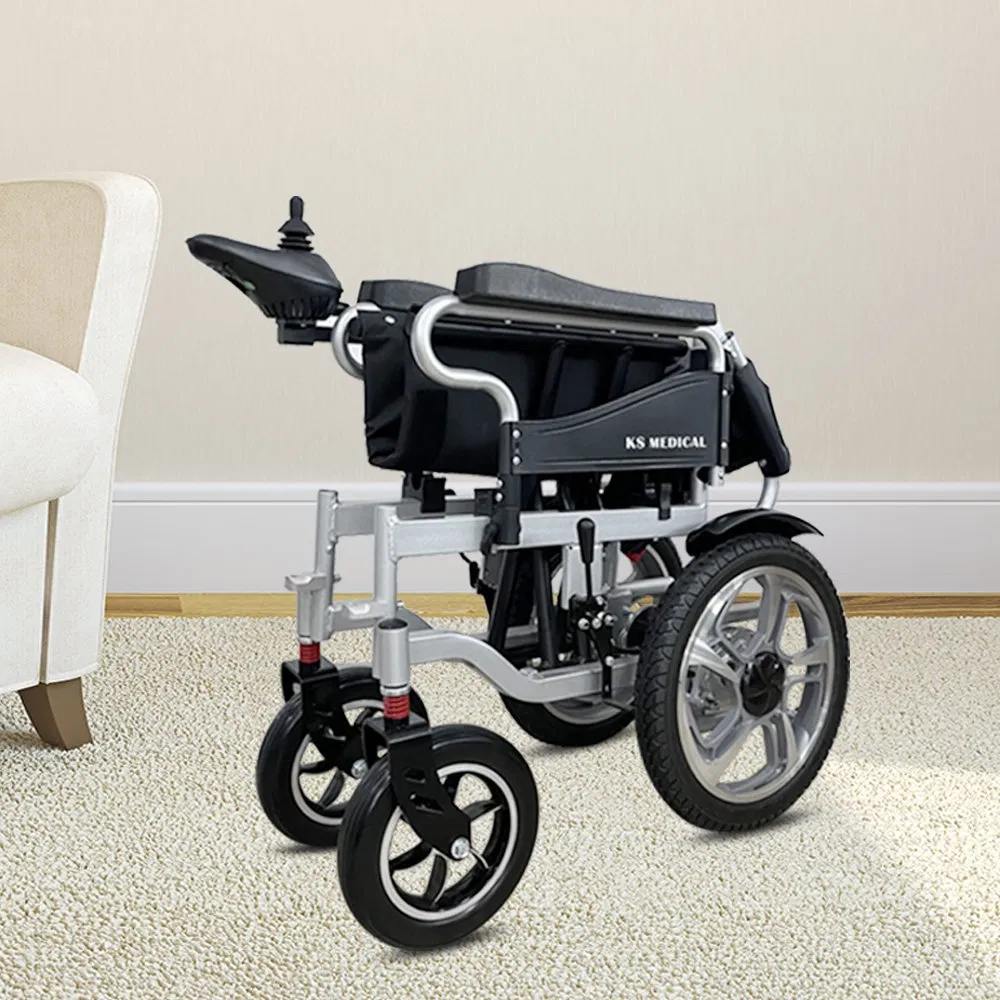 Ksm-501p Cheapest Lightweight Folding Outdoor All Terrain Electric Power Wheelchair for Adults