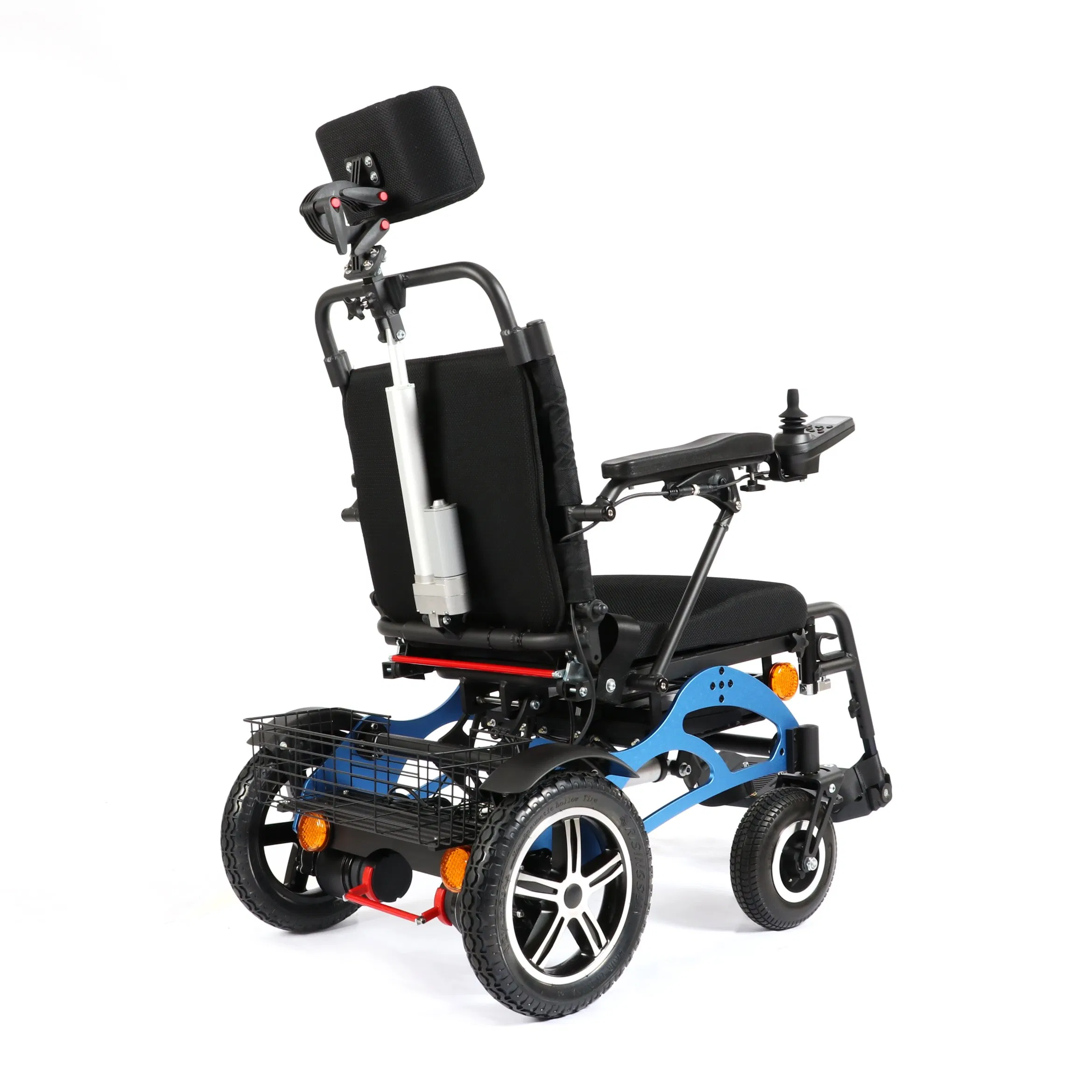Heavy Duty Multifunction Backrest Reclining Aluminum Folding Electric Tilt-in-Space Wheelchair