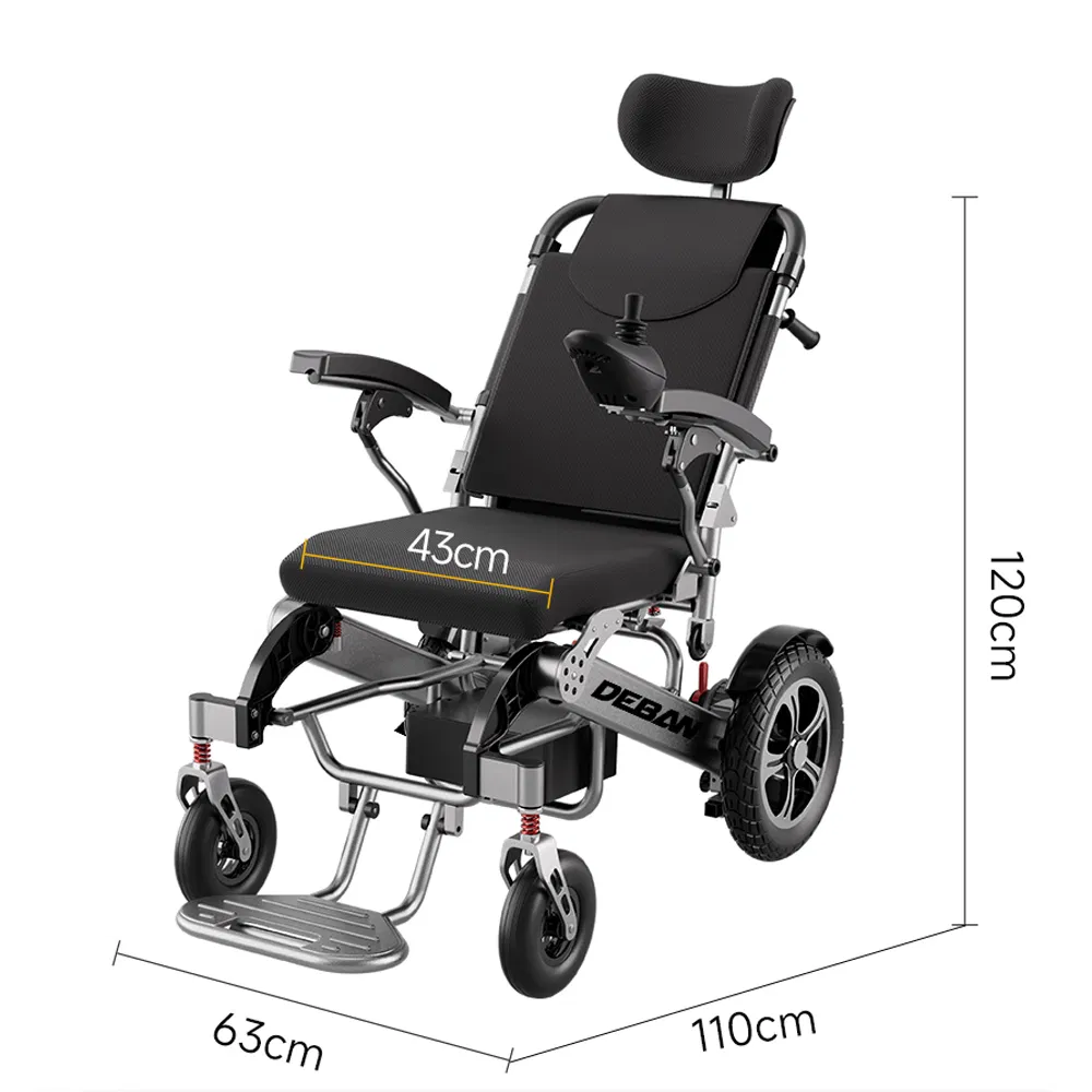 Folding Electric Powered Wheelchair with Heavy Duty Multifunction Reclining Electric Wheelchair for Handicapped
