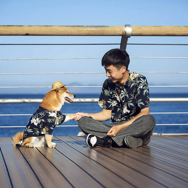Dueño y Mascota Atuendo Playero Casual para Mascotas Camiseta Hombre Perro Padre Hijo Ropa Xs-8XL Ropa para Cachorro Perro Grande
