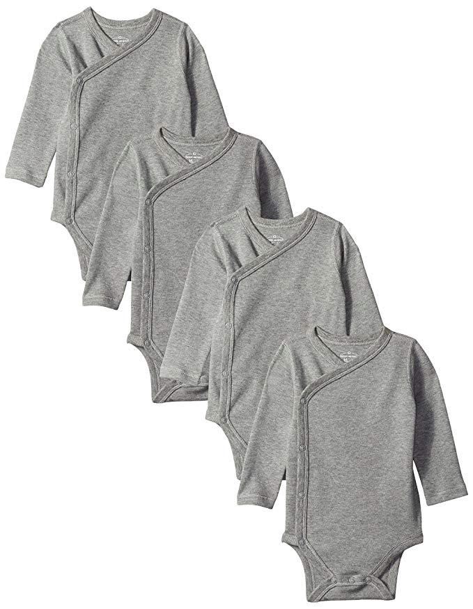 Conjunto de 4 Bodysuits Orgánicos de Manga Larga con Cierre Lateral Ropa para Niños