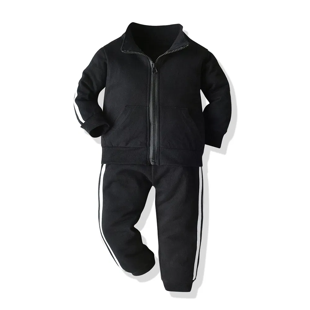 Ropa para niños Ropa infantil Suéter infantil Conjunto deportivo de dos piezas Ropa casual para niños Conjunto con cremallera Sudaderas Pantalones de chándal Jogger Ropa para niños Ropa personalizada