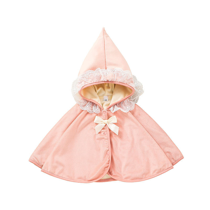 Abrigo cálido de invierno para niñas bebés, capa exterior, chaqueta para niñas pequeñas, ropa para niños, poncho rosa