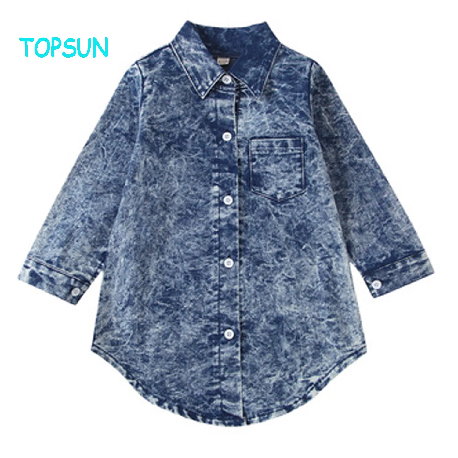 Ropa de mezclilla casual de manga larga personalizada para niños, niñas, bebés y niños