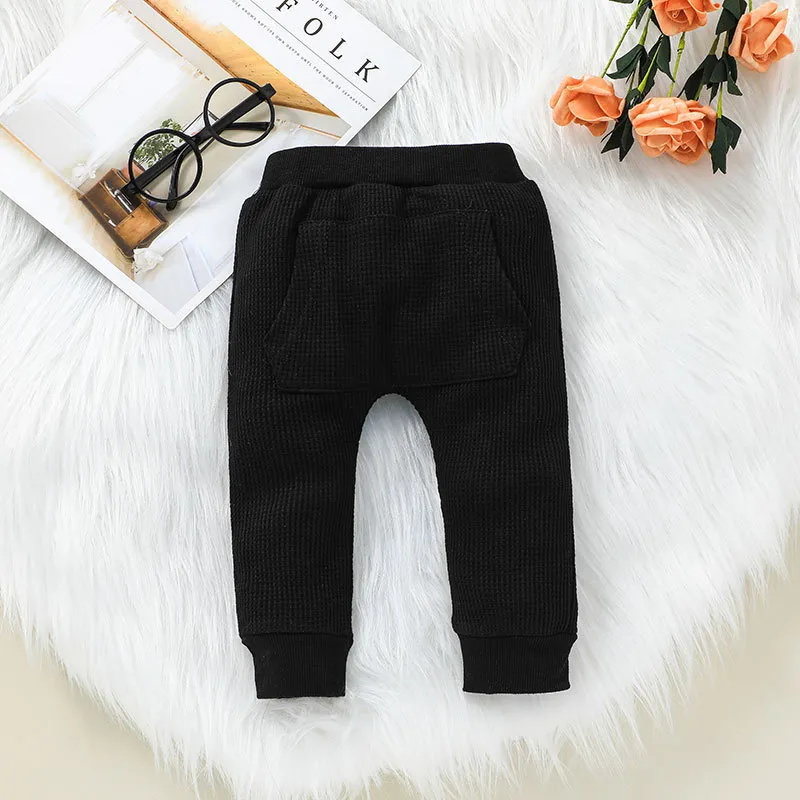 2022 Conjunto de ropa para bebés de color sólido de manga larga para niños y niñas en primavera y otoño