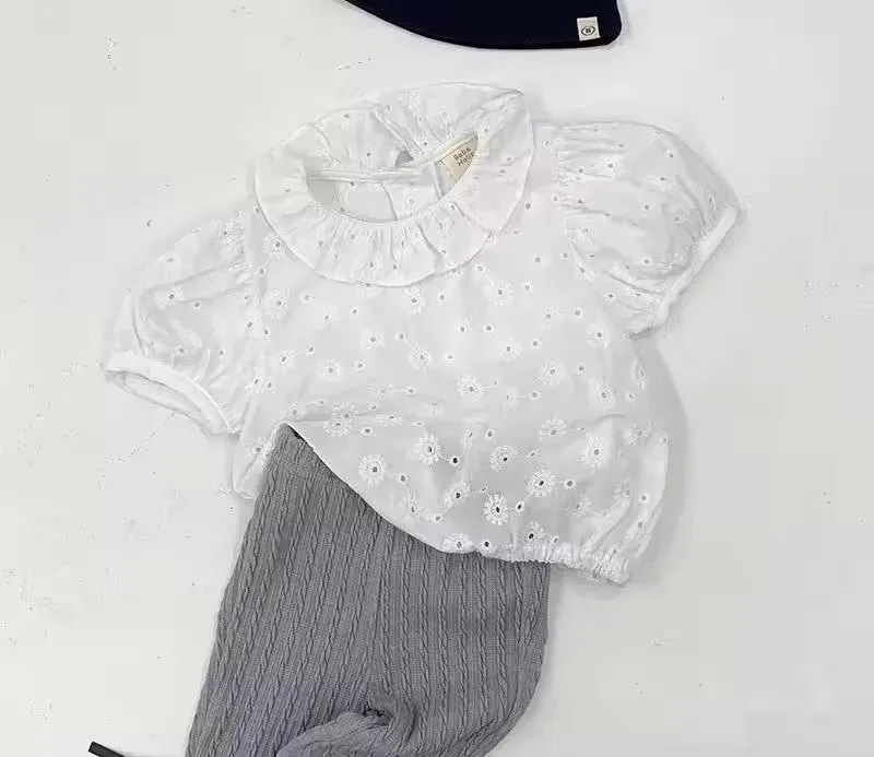 Camiseta de algodón de manga corta de alta calidad para niñas