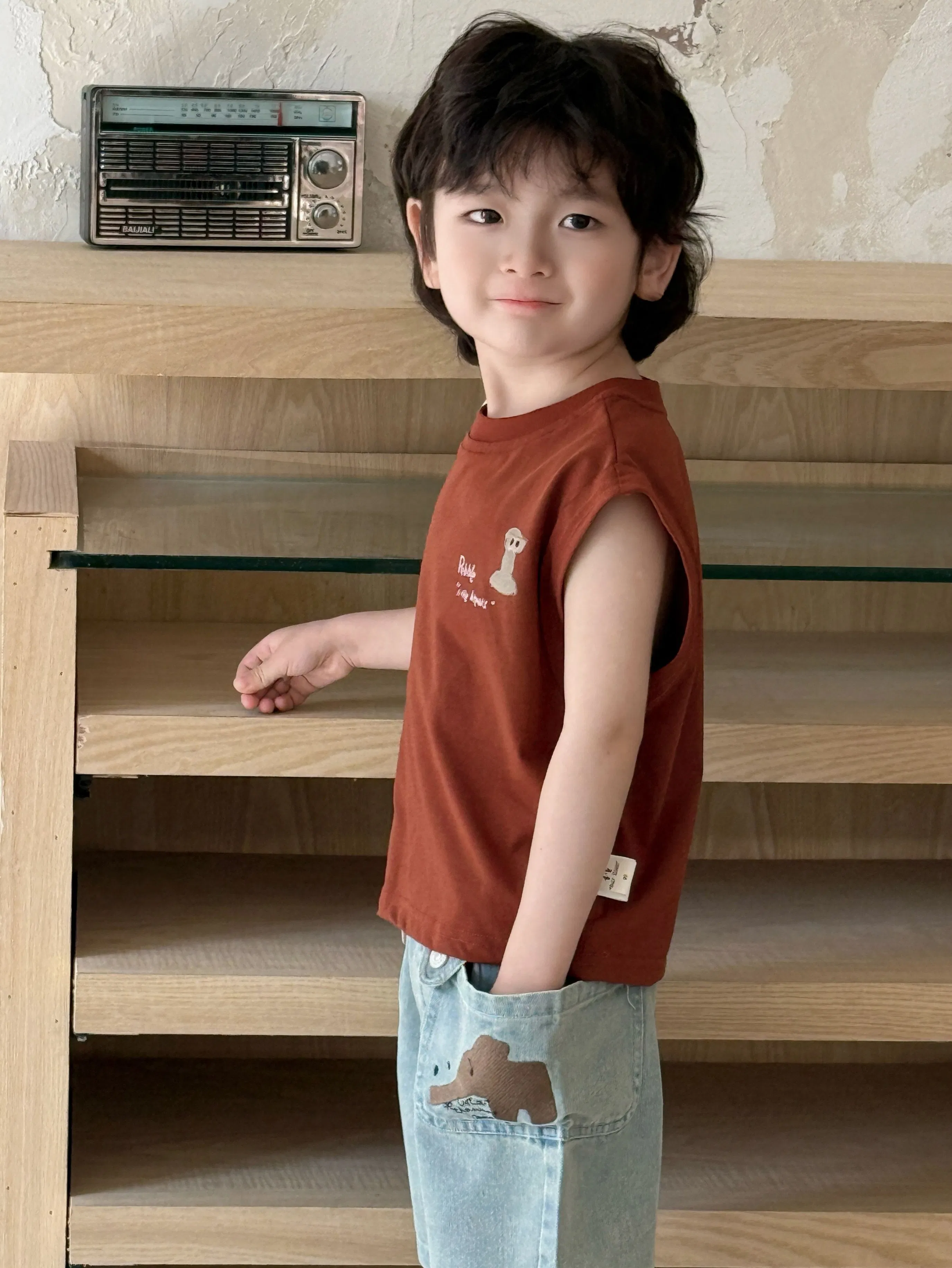 Ropa de algodón para niños, camiseta para bebés con estilo de moda