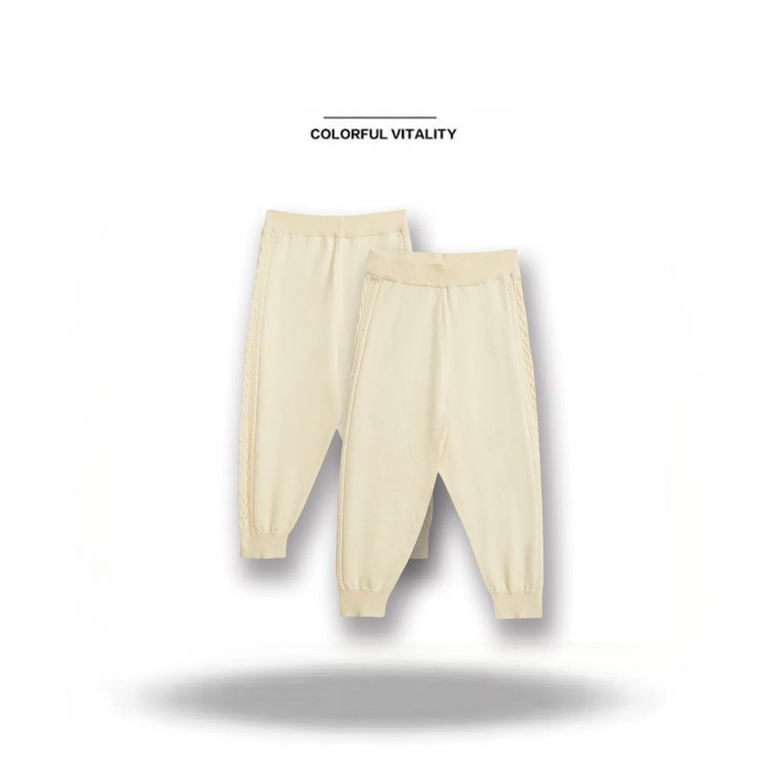 Conjunto de punto para niña joven, ropa de niña pequeña, pantalones de cachemira cálidos y holgados para niños
