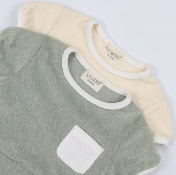 Conjunto de Toalla de Terry con Cuello Redondo para Niños 2PC Ropa de Verano