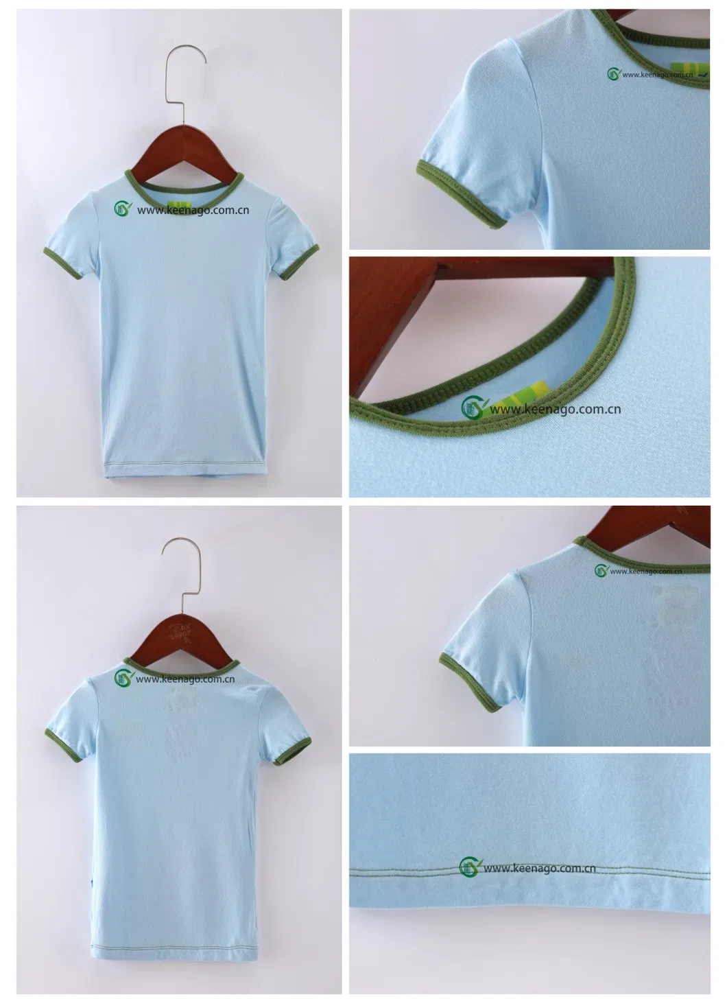 Ropa Infantil Sostenible OEM ODM 95% Bambú 5% Spandex Camiseta de Verano