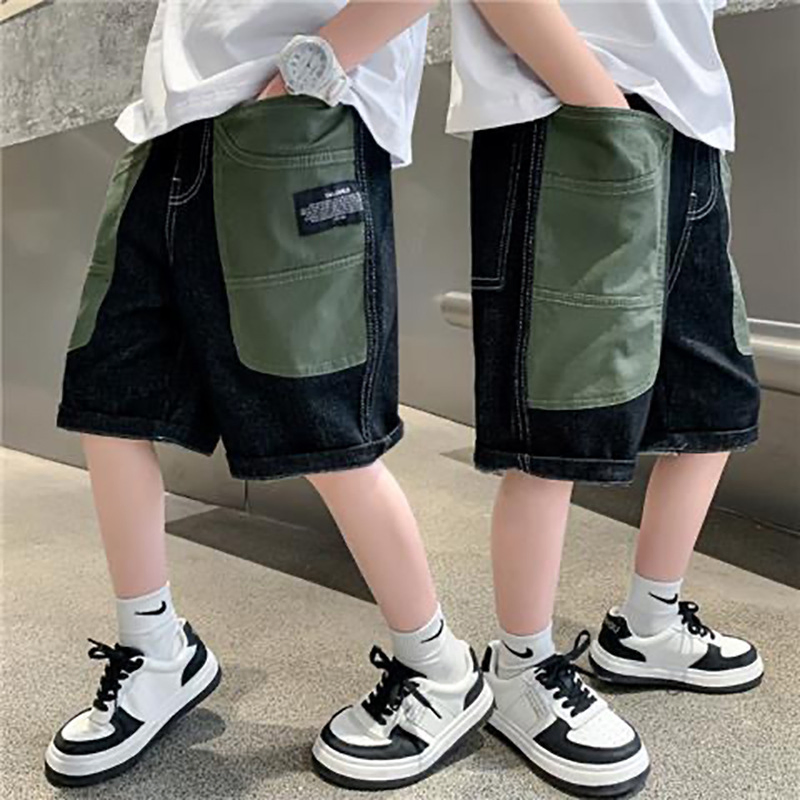Ropa personalizada para niños, ropa para niños, jeans de verano, vaquero de algodón, cintura elástica, jeans para bebés