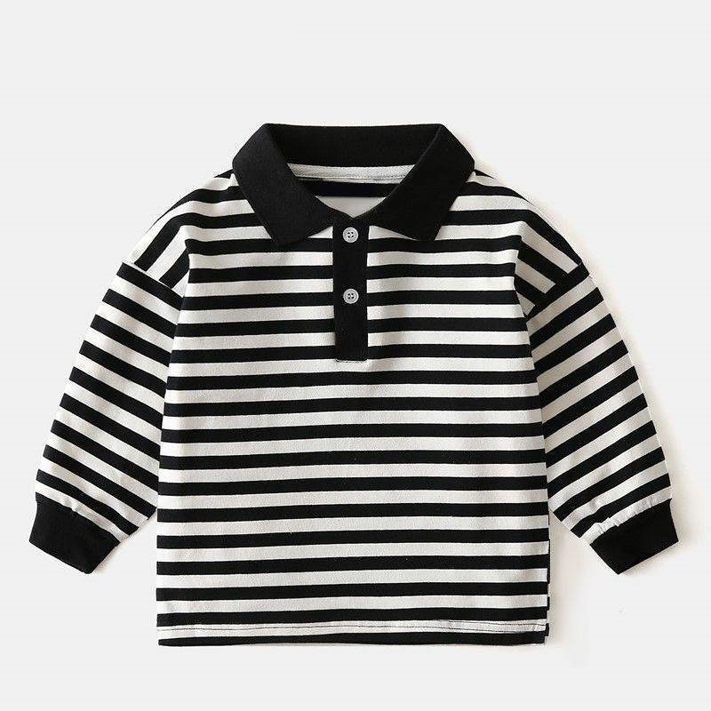 Niños Camisetas Polo de Manga Larga de Diferentes Colores Nueva Moda Camiseta Polo para Niños Ropa al por mayor Camiseta de Hilo Teñido Camiseta Polo para Niños Top de Moda Ropa para Bebés