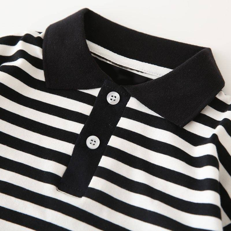 Niños Camisetas Polo de Manga Larga de Diferentes Colores Nueva Moda Camiseta Polo para Niños Ropa al por mayor Camiseta de Hilo Teñido Camiseta Polo para Niños Top de Moda Ropa para Bebés