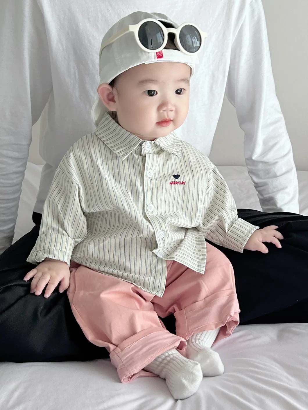 Conjunto de ropa para niños de primavera y otoño, camisa a rayas y pantalones casuales de 3-8 años