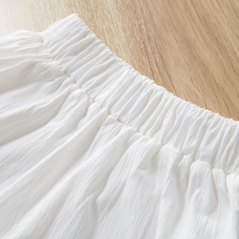 Conjunto de Tops Sin Mangas con Volantes y Pantalones Cortos Elásticos para Niños Ropa de Verano Esg14116