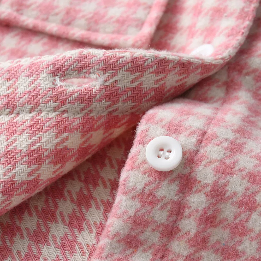 Ropa de bebé niño camisa de cuadros de algodón de manga larga para invierno, ropa infantil con abrigo cepillado, chaqueta de forro polar para niños, chaqueta de invierno para niñas, logo personalizado
