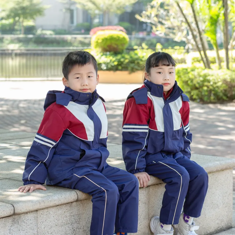 Ropa escolar duradera y de fácil cuidado de marca propia para niñas, uniforme para guardería
