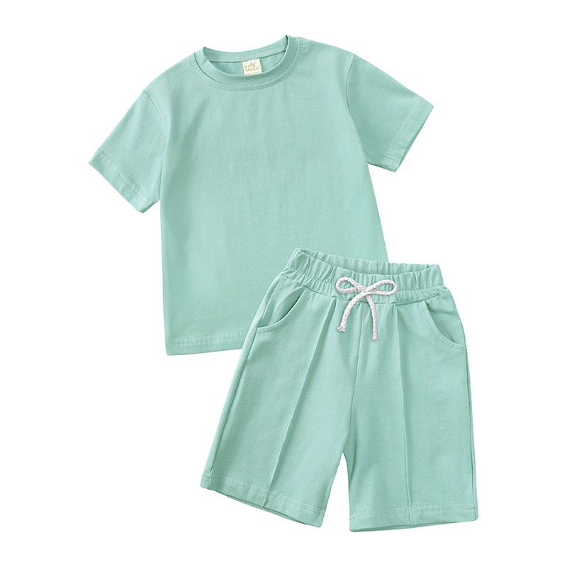 Precio de fábrica OEM Pijamas de bambú sostenibles para bebés Conjunto de ropa infantil de mangas cortas y pantalones cortos
