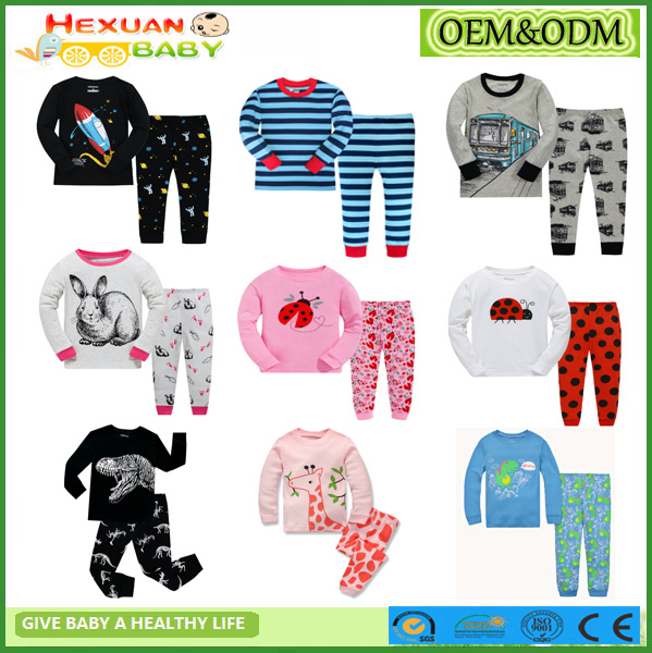 2025 Pijamas de verano para niños de dibujos animados de alta calidad en algodón orgánico 100% Técnicas de impresión en algodón para la ropa de niño