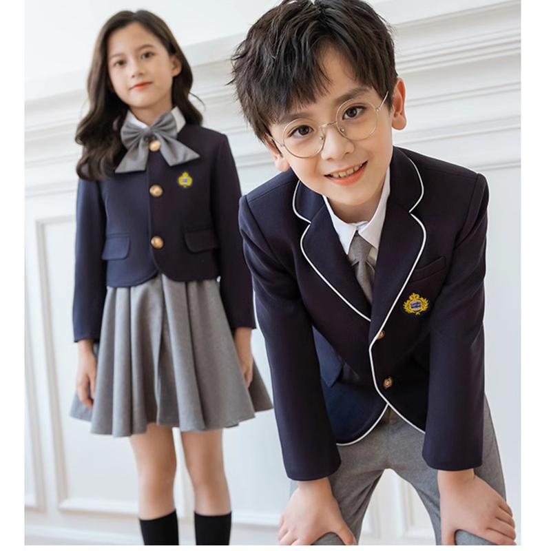 OEM y ODM Trajes para niños y estilos de telas para uniformes de actividades escolares de estudiantes chinos