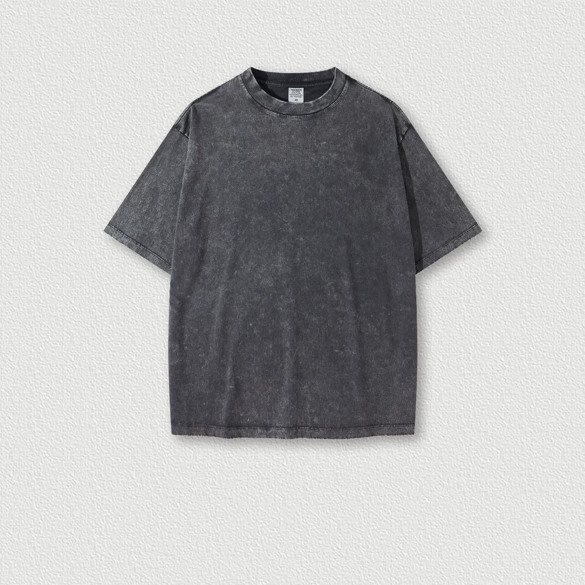 Camiseta de algodón lavada a la moda para niños de verano personalizada al por mayor 270GSM 100% Camiseta para niños con hombros caídos, camiseta vintage de lavado ácido para niños y niñas