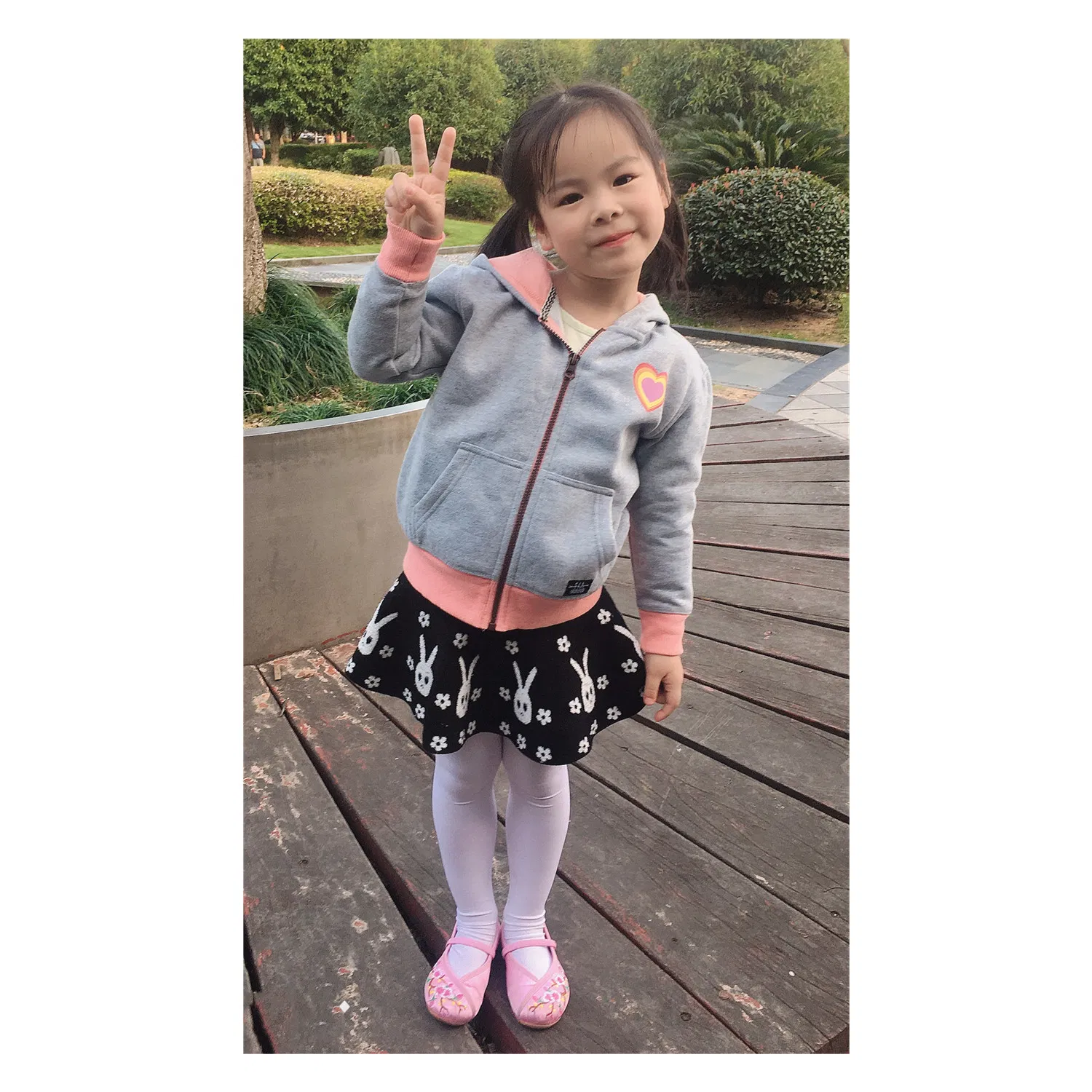 Ropa de niña de forro polar con cremallera de punto para niños