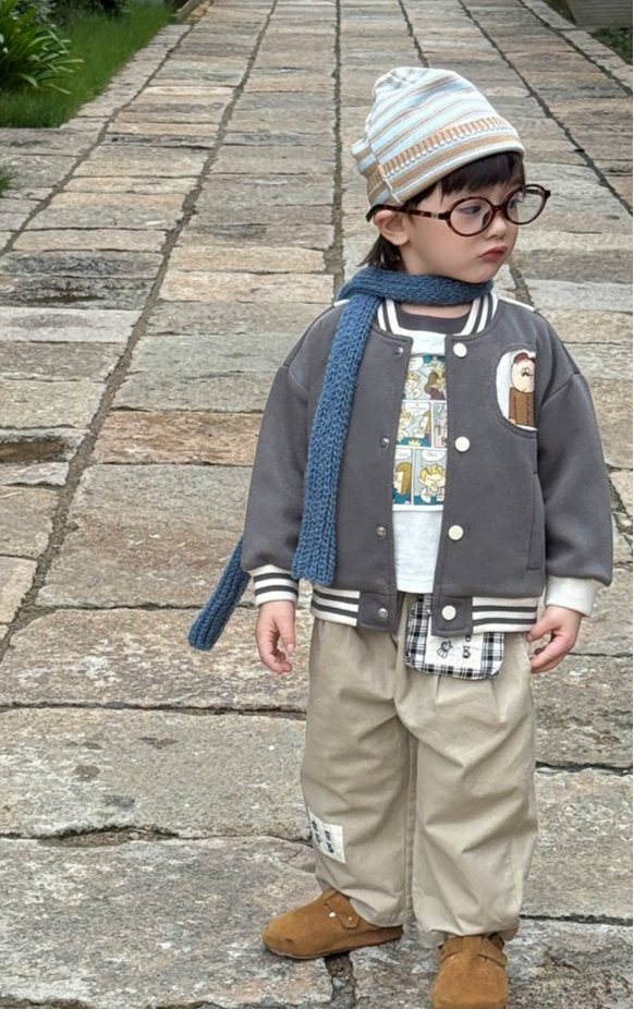 Chaqueta de béisbol infantil de estilo británico