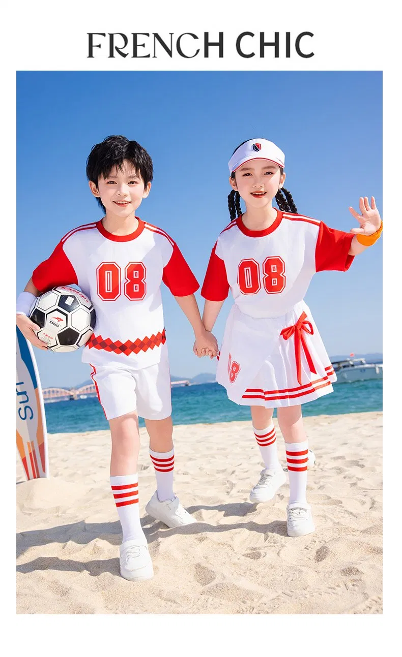 Conjunto de chándal deportivo para niños al por mayor, uniforme escolar, falda y pantalones, ropa deportiva