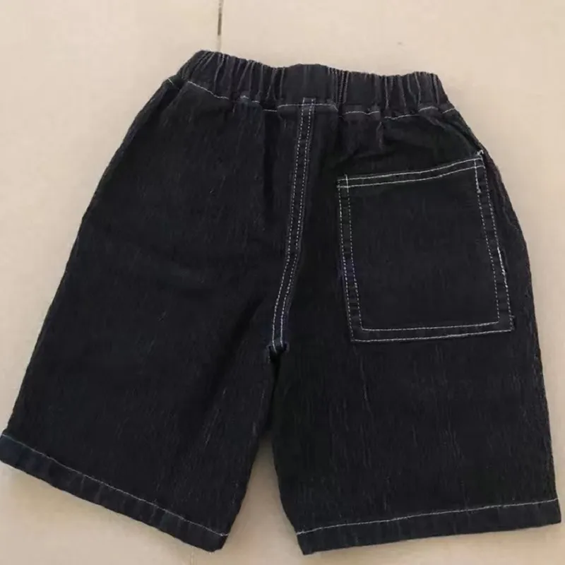 Ropa personalizada para niños, ropa para niños, jeans de verano, vaquero de algodón, cintura elástica, jeans para bebés