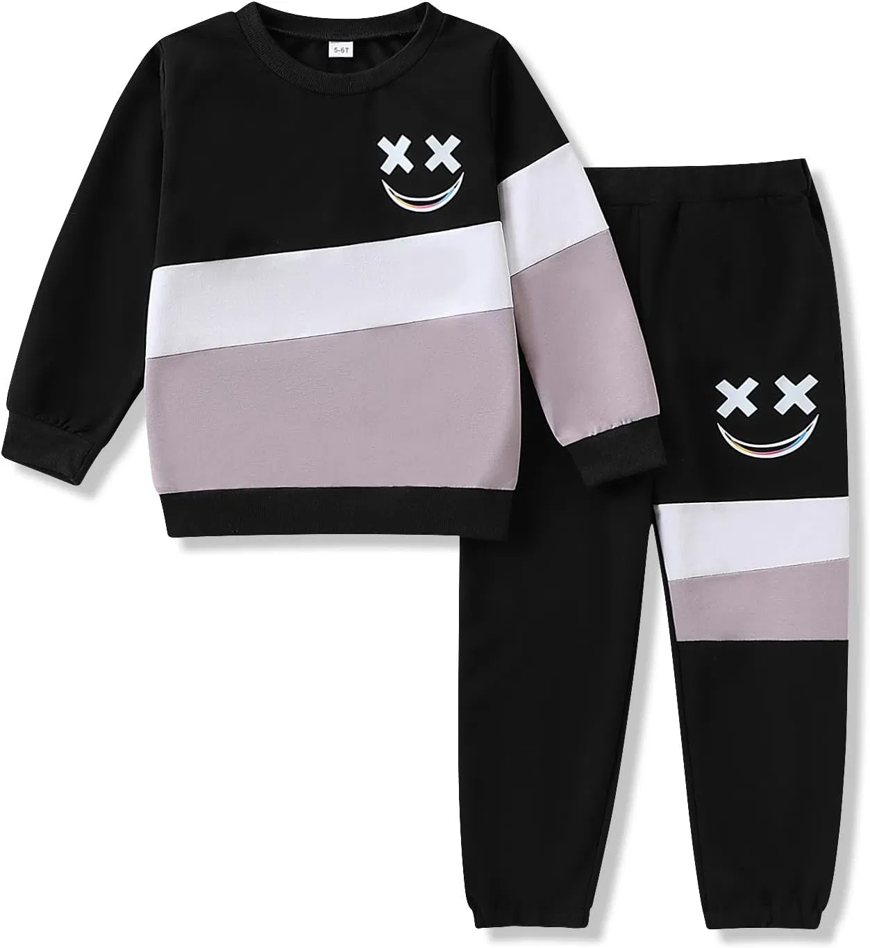 Tamaño 3-12 Años Ropa para Niños Pequeños Sudadera de Manga Larga y Pantalones 2PCS Conjuntos de Ropa Casual para Niños en Otoño