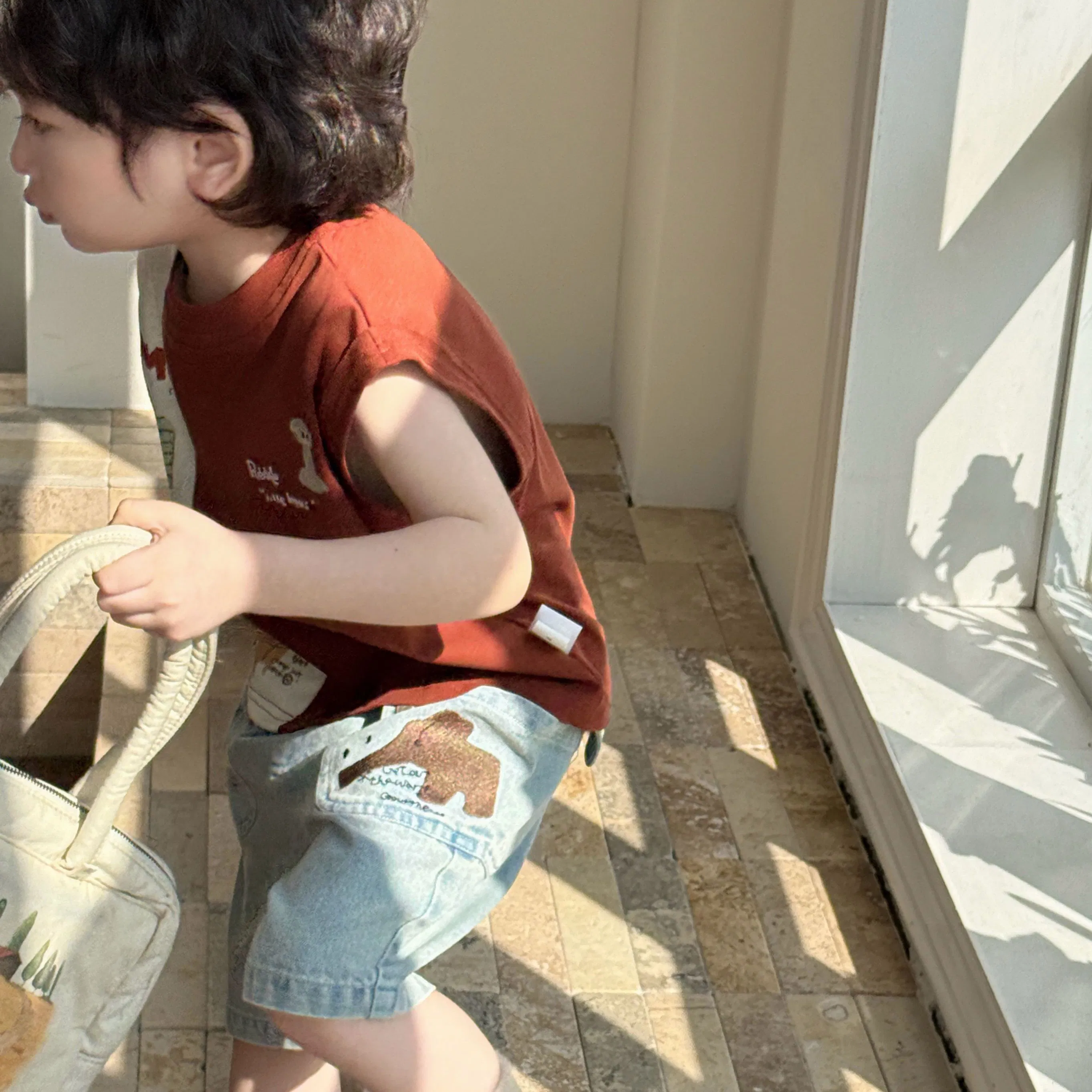 Ropa de algodón para niños, camiseta para bebés con estilo de moda