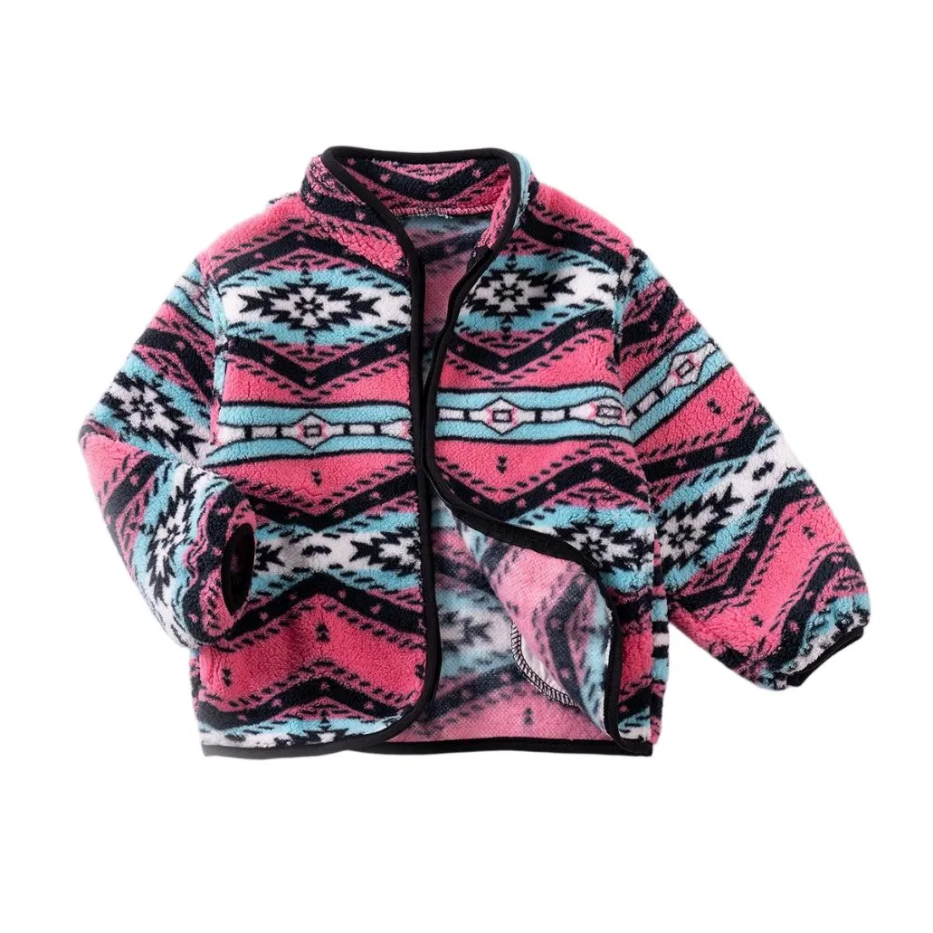 Nuevo Cárdigan Unisex de Forro Polar para Niños - Prenda Exterior de Estilo Étnico