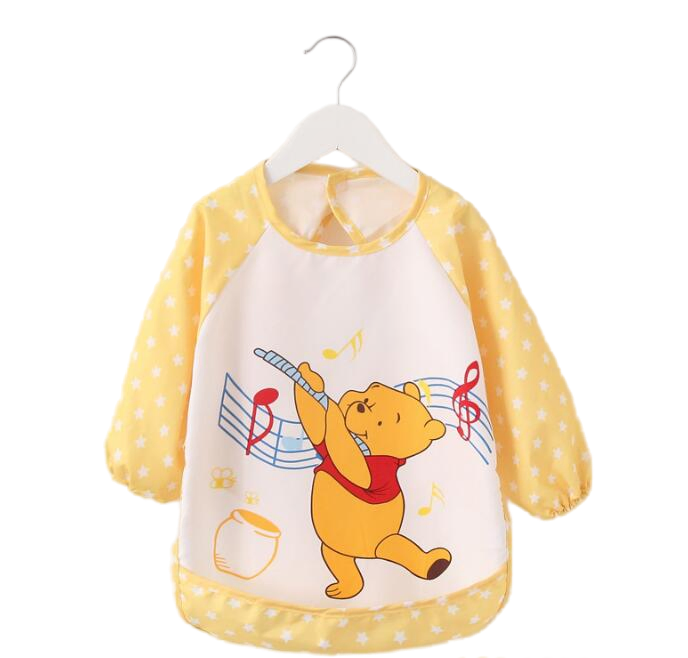 Bibs de tela con estampado de animales para bebés, baberos para niños, ropa de bebé de manga larga para la hora de la cena