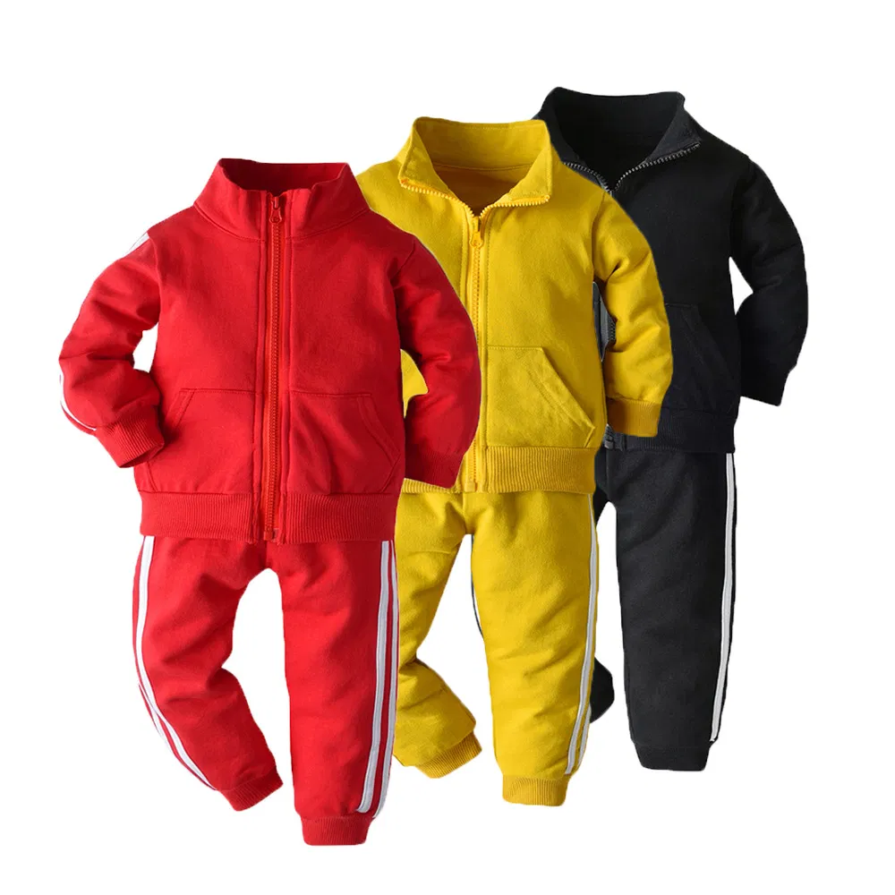 Ropa para niños Ropa infantil Suéter para niños Conjunto de dos piezas Ropa casual Ropa para bebés Conjunto con cremallera Sudaderas Pantalones de chándal Jogger Ropa para niños Logo personalizado