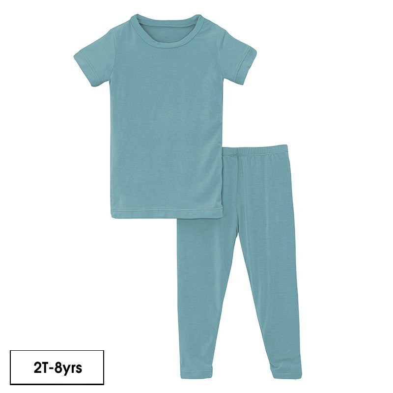 Conjunto de Pijamas de Manga Corta Esencial 2PCS Ropa de Dormir de Bambú para Niños
