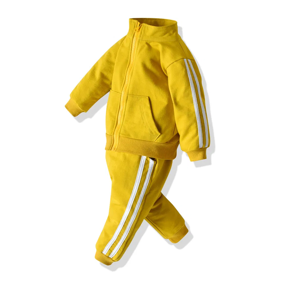 Ropa para niños Ropa infantil Suéter infantil Conjunto deportivo de dos piezas Ropa casual para niños Conjunto con cremallera Sudaderas Pantalones de chándal Jogger Ropa para niños Ropa personalizada