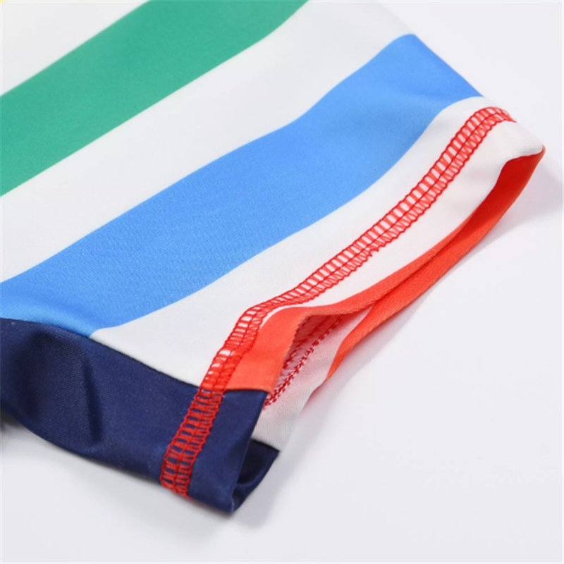 Ropa de playa para niños, camiseta de cuello redondo con estampado para niños