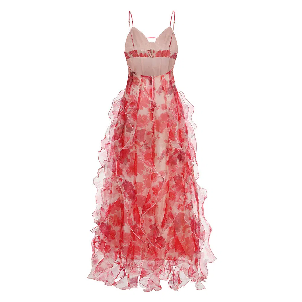 Vestido de moda para chicas con estampado floral elegante de verano, estilo casual para fiestas