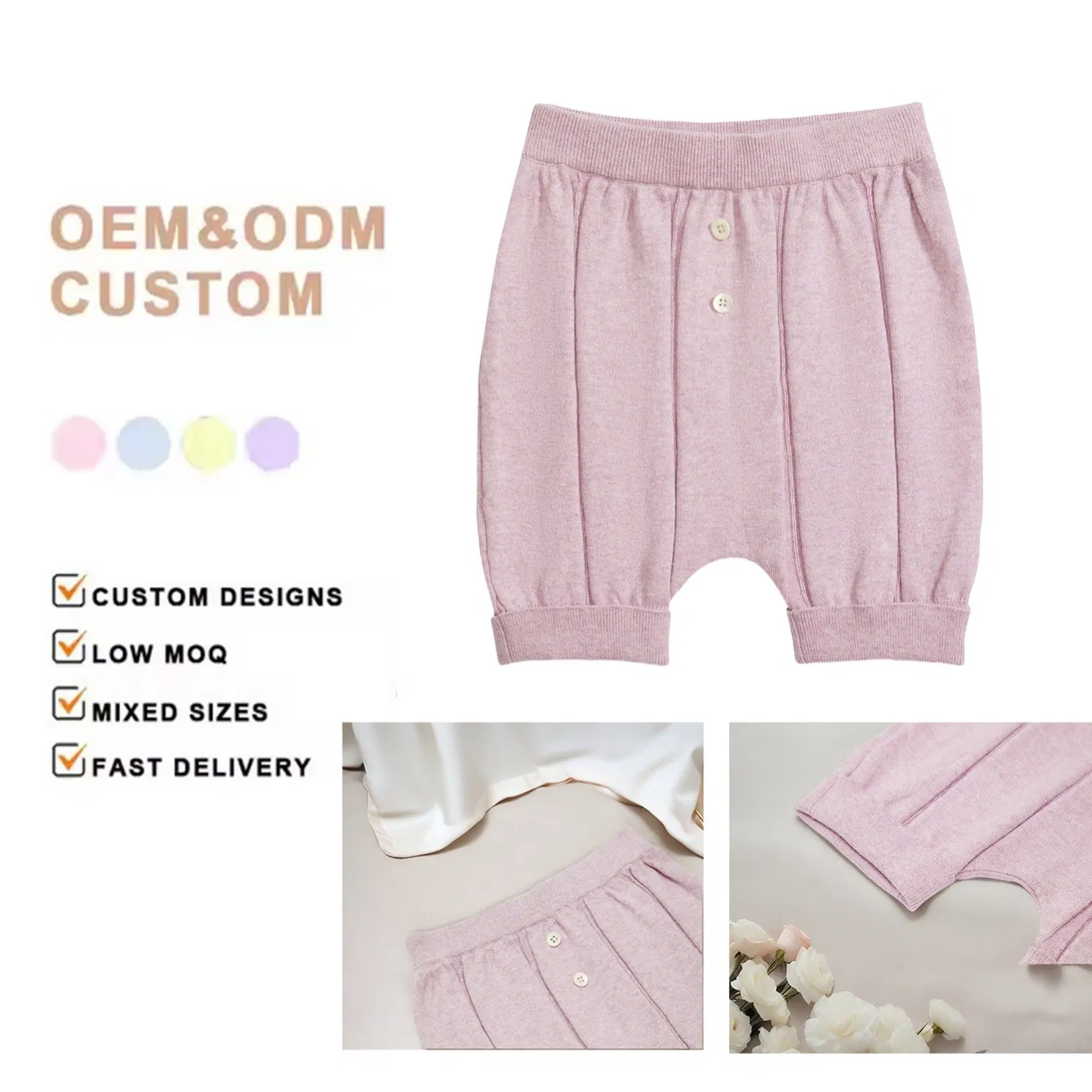 Niños y Niñas Pantalones de Cachemira de Punto Suéter Cortos de Cachemira Ropa Infantil