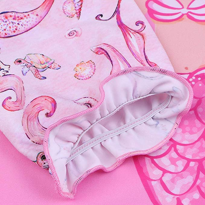 Traje de baño de dos piezas para niñas con estampado de sirena Upf 50+ UV 3-10y Ropa para niños