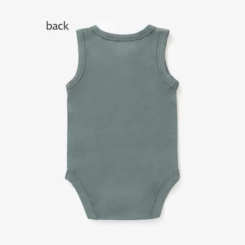 Ropa de bebé personalizada con logo, mono de bebé de manga corta, ropa de verano para infantes
