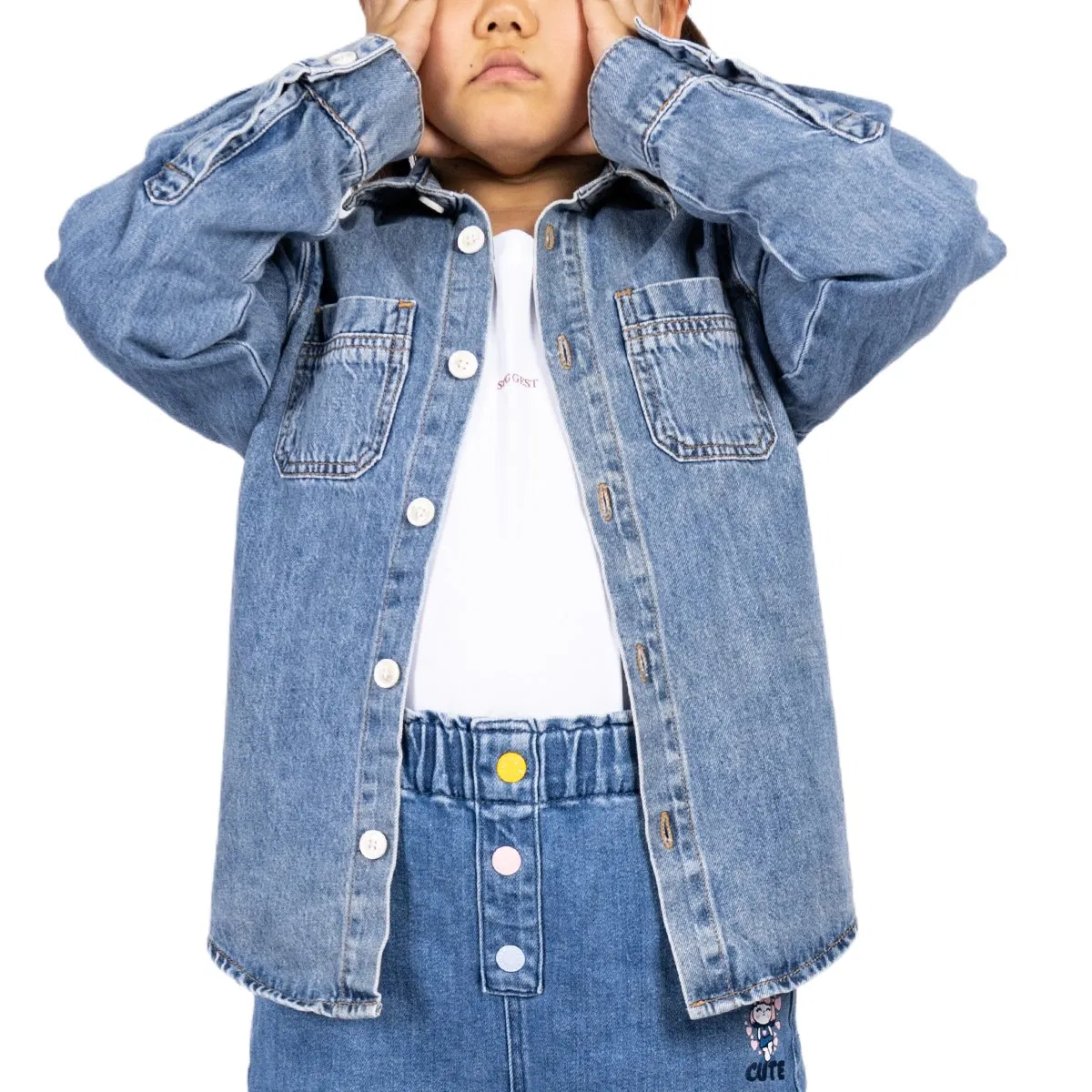 Ropa de abrigo especial para niños de calidad Azul Chaqueta denim