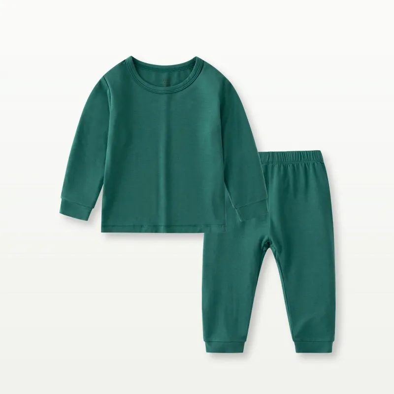 Ropa de bebé de bambú al por mayor, pijamas infantiles con patrón personalizado (parte superior + pantalones)