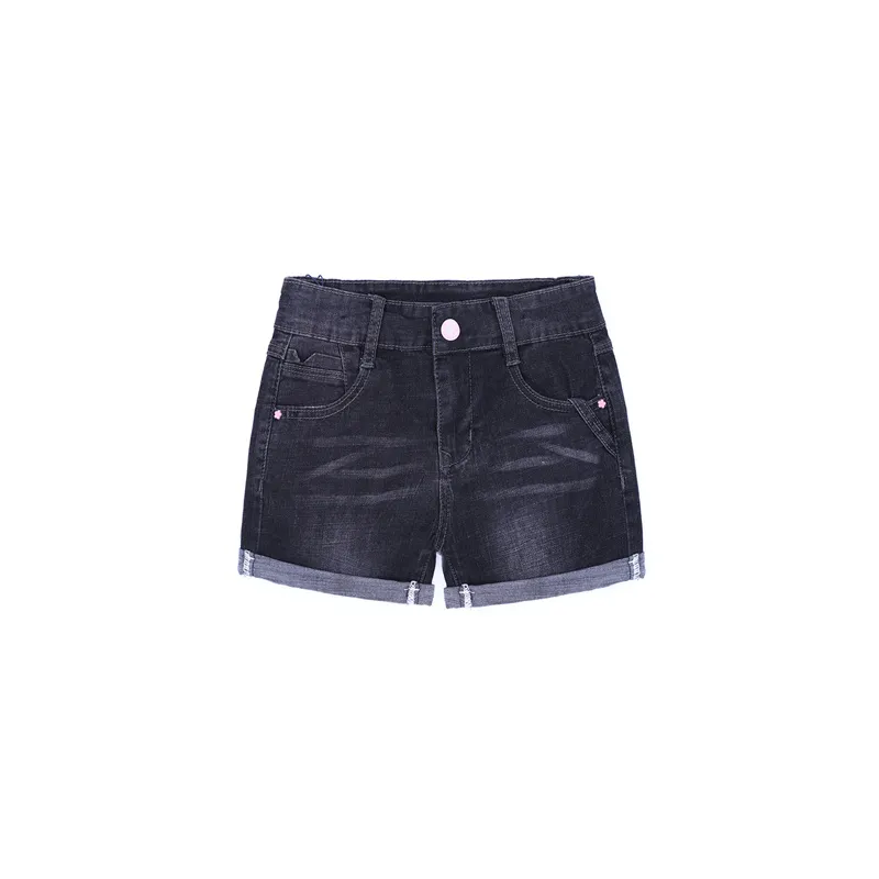 Chicas Pantalones Cortos Vaqueros Lavado Agua 2022 Verano Nuevo Estilo Ropa Infantil Pantalones de Algodón Moda Mayorista Hecho a Medida