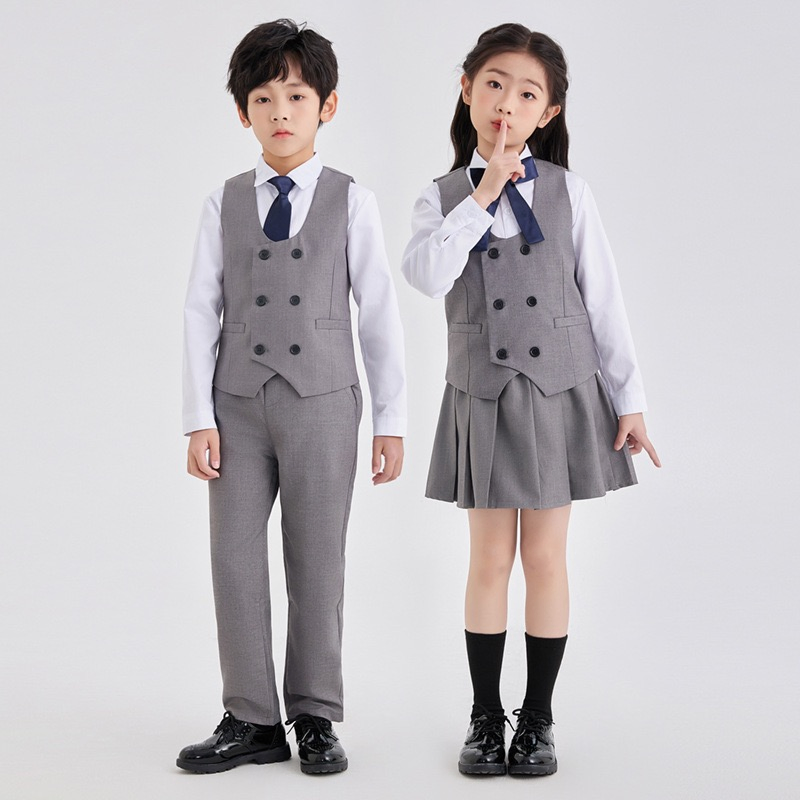 Traje formal de chaleco para niños y niñas, disfraz de actuación